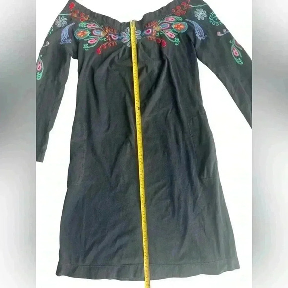 Johnny Was Women’s Off The Shoulder Floral Black Embroidered Dress Size Small - Picture 5 of 7